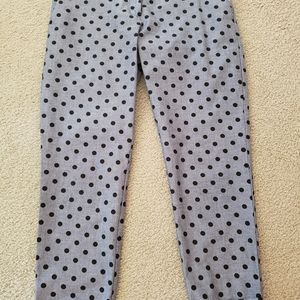 Limited (Outback Red) Women's Polka Dot Ankle Pants Black Gray Size 4